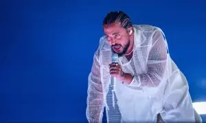 El cantante francés Slimane preparándose para el Festival de la Canción de Eurovisión 2024, en el Malmö Arena, a 10 de mayo de 2024. Imagen de archivo.