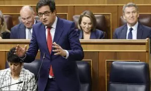 El ministro de Transformación Digital y Función Pública, Óscar López, en el Congreso,