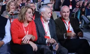 Susana Díaz, junto a Manuel Chaves y José Antonio Griñán.