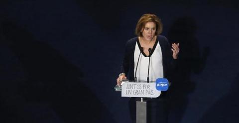 La secretaria general del PP, María Dolores de Cospedal, en la convención nacional del partido. EFE