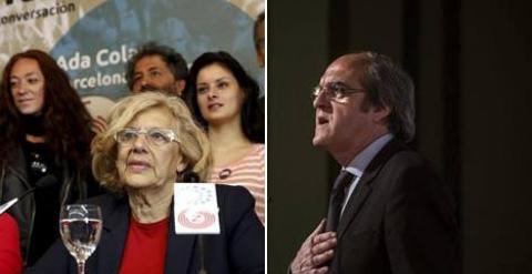 Manuela Carmena y Ángel Gabilondo en unos recientes actos públicos. / EFE