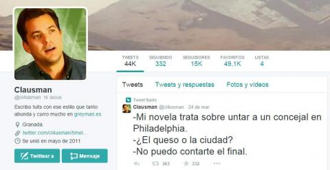 Perfil de Clausman en Twitter