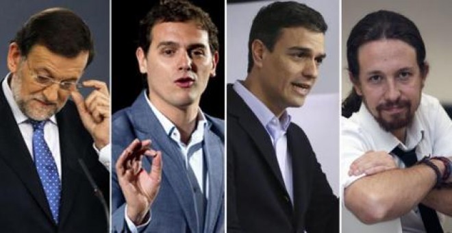 Mariano Rajoy (PP), Albert Rivera (C's), Pedro Sánchez (PSOE) y Pablo Iglesias (Podemos).