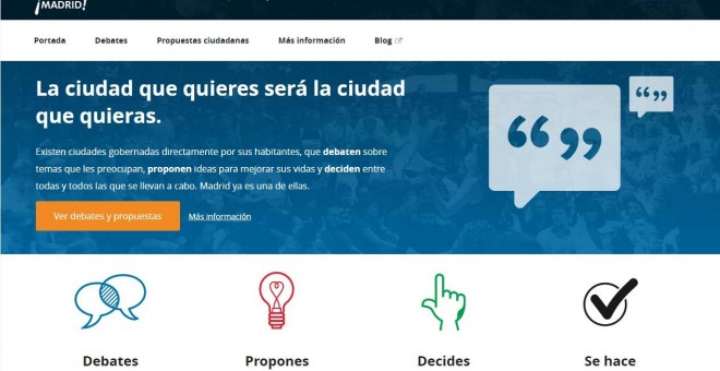 Arranca la web municipal de propuestas ciudadanas, que serán vinculantes para Carmena