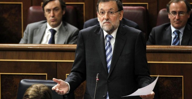 El presidente del Gobierno, Mariano Rajoy, durante una sesión de control en el Congreso.- EFE