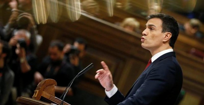 Pedro Sánchez duratne la sesión de investidura. EFE