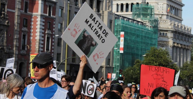 Una de las múltiples pancartas que se podían observar durante el transcurso de la manifestación. Sergio Gómez