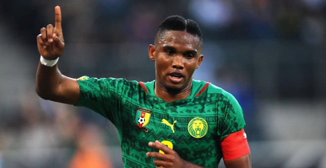 Samuel Eto'o celebra un gol con Camerún. /CORDON PRESS