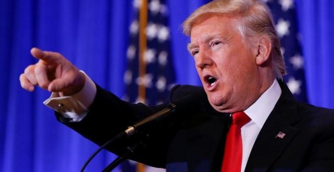 Donald Trump durante su rueda de prensa del miércoles en Nueva York. /REUTERS