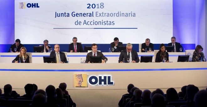 Vista de la junta de extraordinaria de accionistas de OHL. E.P.