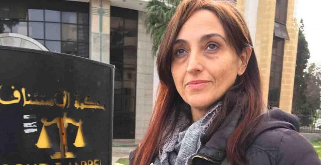 Helñena Maleno, a la salida de su comparecencia ante el tribunal de Tánge.