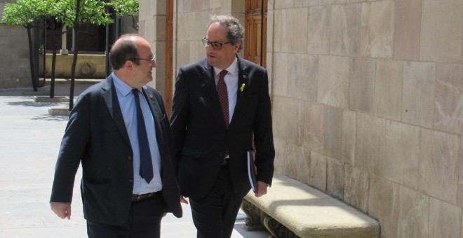 Quim Torra y Miquel Iceta. EUROPA PRESS