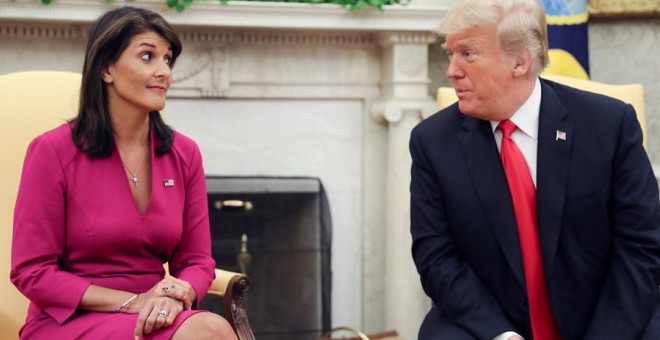 Haley y Trump, en la Casa Blanca este martes. REUTERS/Jonathan Ernst