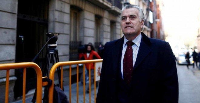 El extesorero del PP Luis Bárcenas se dirige a la Audiencia Nacional. EUROPA PRESS