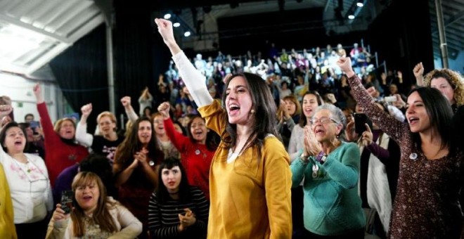 Irene Montero durante el acto feminista 'La vida, en el centro' / Daniel Gago - Podemos