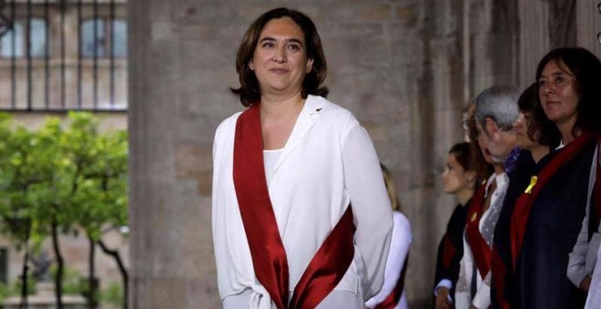 Ada Colau, el día de su toma de posesión tras las elecciones del 26 de mayo. (SUSANNA SÁEZ | EFE)