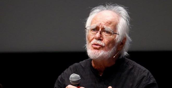 05/08/2019 - El científico Jacques Dubochet, Premio Nobel de Química, junto a Greta Thunberg durante una rueda de prensa. / REUTERS -  DENIS BALIBOUSE