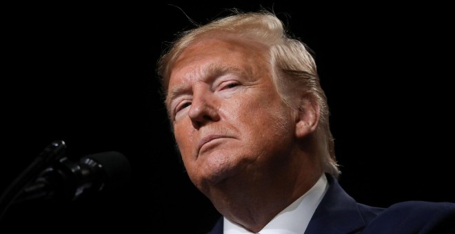 El presidente estadounidense, Donald Trump, durante una conferencia en Pittsburgh este miércoles. / Reuters