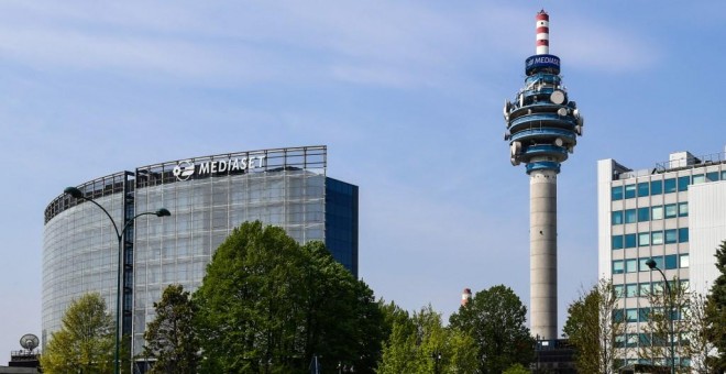 Vista de la sede del Grupo Mediaset, en Milán. AFP/ Miguel Medina