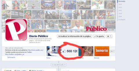 El muro de 'Público' en Facebook, esta tarde.