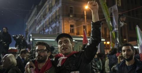 Votantes de Syriza en el centro de Atenas. - CLEMENTE BERNAD