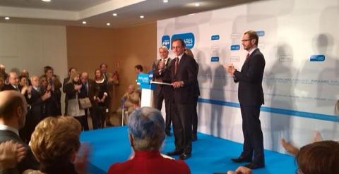 Alfonso Alonso y Javier Maroto, en un acto del PP en Vitoria. EUROPA PRESS