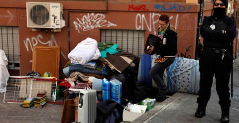 Un desahucio este mismo febrero en Madrid. EFE