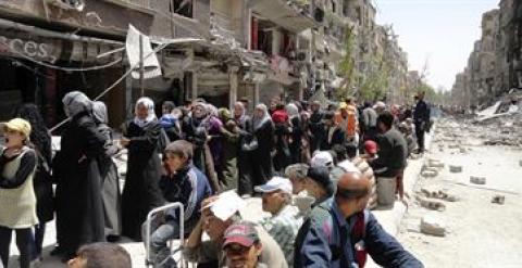 Cientos de civiles de Yarmuk consiguen huir del campamento de refugiados.