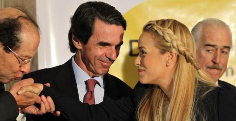 El expresidente del Gobierno, José María Aznar, en Panamá junto a Lilian Tintori, esposa del opositor venezolano preso Leopoldo López, y los exmandatarios de Ecuador Oswalfo Hurtado (izquierda) y de Colombia Andrés Pastrana. - EFE