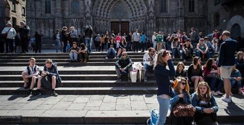 Turistas en Barcelona. E.P.