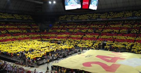 Acto por la independencia en el Palau Sant Jordi de Barcelona. / ROGER XURIACH