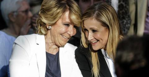 Aguirre y Cifuentes, en un acto de precampaña en el distrito madrileño de Villaverde. / EFE