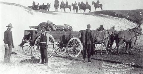 Partida de enterramiento de las víctimas de la masacre de Wounded Knee.