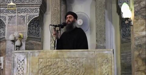 El líder del Estado Islámico, Abu Bakr al-Baghdadi, en una de sus pocas apariciones públicas. REUTERS