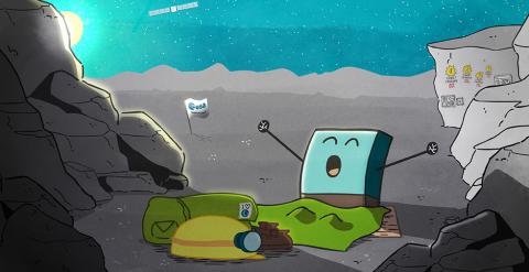 Dibujo del despertar de Philae de una serie destinada a popularizar la misión Rosetta.- ESA