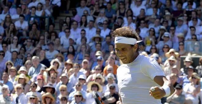 Nadal celebra un punto ante Belucci. /EFE