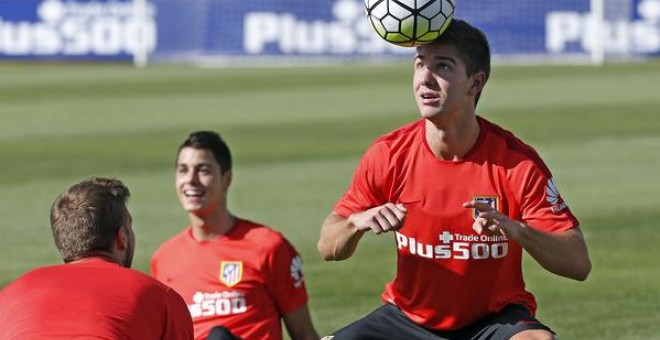 Luciano Vietto ha sido el gran protagonista de la primera sesión del Atlético. /ATLÉTICO