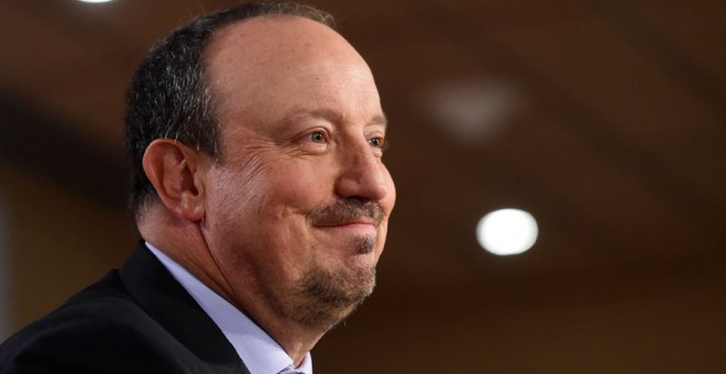 Rafa Benítez, durante su presentación con el Real Madrid. PHILIPPE MARCOU / AFP