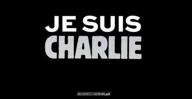 'Je suis Charlie', en homenaje al semanario francés tras el ataque terrorista que sufrió el pasado 7 de enero en su redacción y en el que dos hermanos se cobraron la vida de doce personas./ EUROPA PRESS