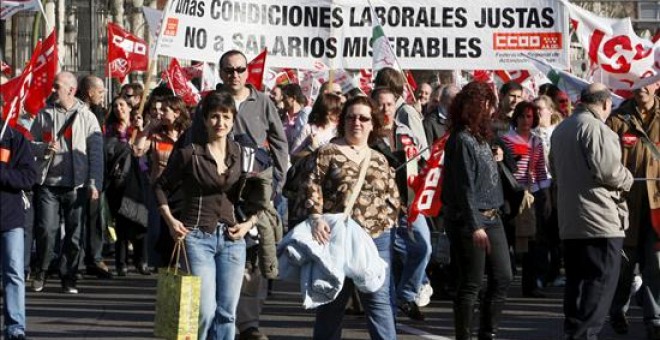 Manifestación por un trabajo y salario digno.- EFE.