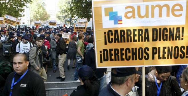 Manifestación de militares convocada por la AUME. EFE