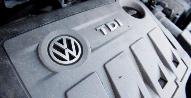 Un motor diesel EA189 de un Volkswagen Touran 2.0l TD que lleva el 'software' fraudulento.