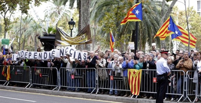 Imagen de la concentración, a las puertas del TSJCat.