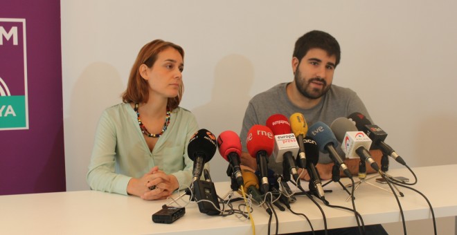 Marc Bartomeu y Jessica Albiach./ M. F.