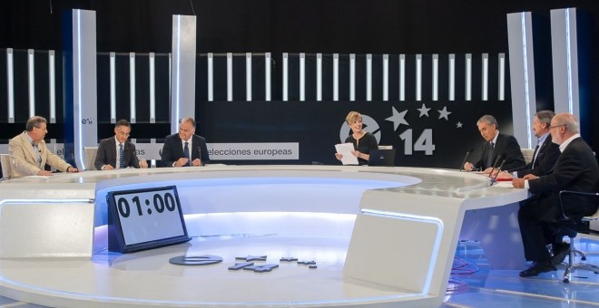 Debate en TVE entre candidatos a las elecciones europeas de mayo de 2014.- RTVE