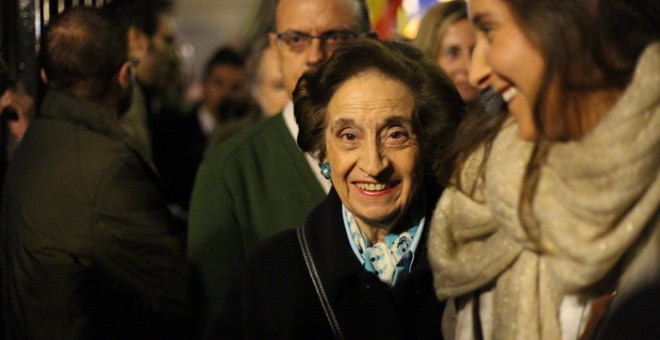 Carmen Franco a su salida de la iglesia San Fermín de los navarros.- JAIRO VARGAS