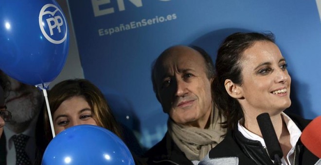 La vicesecretaria de Estudios y Programas del PP, Andrea Levy, durante su visita a Valladolid./ EFE