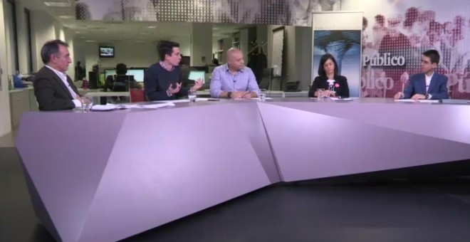 Imagen del debate en Público TV con los partidos políticos sobre la OTAN y la política de defensa.