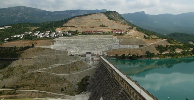 Obras embalse Yesa, Navarra. Confederación Hidrográfica del Ebro