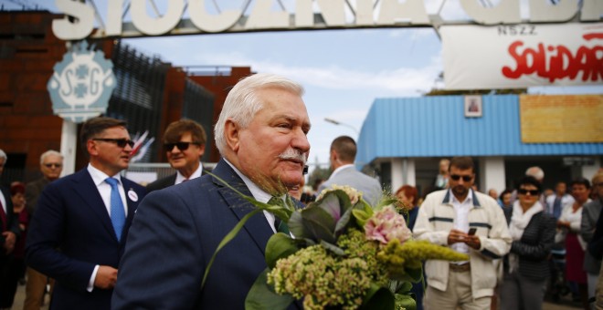 El expresidente polaco, Lech Walesa, durante un acto por el 34 aniversario de Solidaridad en agosto de 2014. - REUTERS